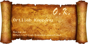 Ortlieb Koppány névjegykártya