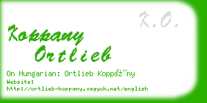 koppany ortlieb business card